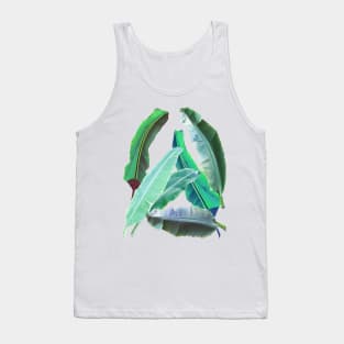 Banana Leaves On Pink Tank Top